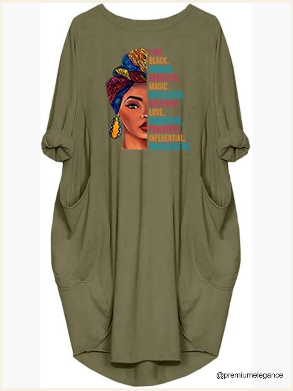 Oversize Pocket Tunic T-Shirt Dress Loose Fit Short Sleeve